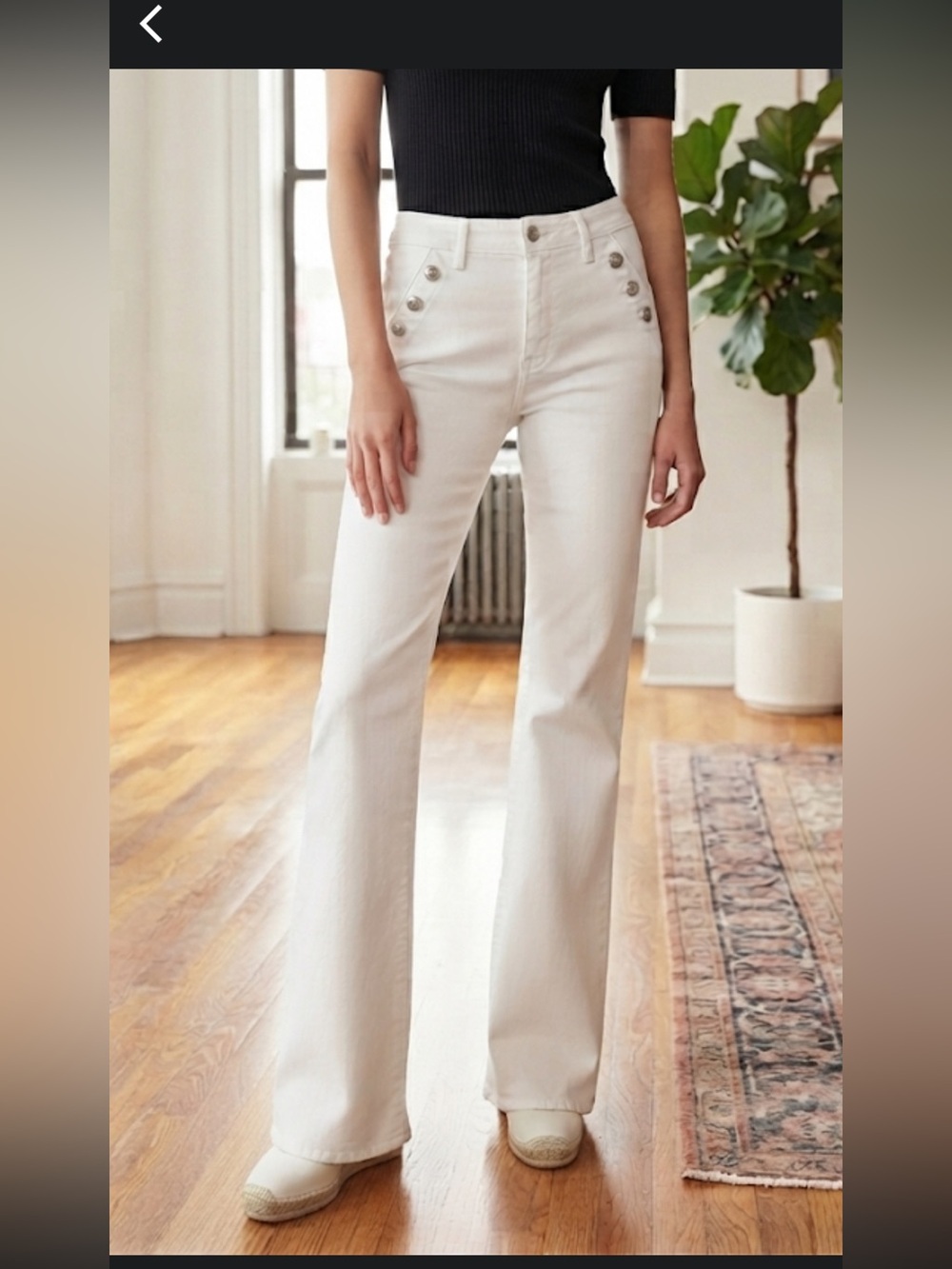 NEW Happily Grey Signature Jeans Womens White High Rise Sailor Style Flare sz 25